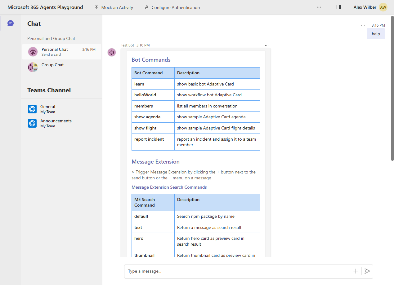 Playground de Microsoft 365